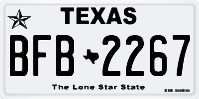 TX license plate BFB2267