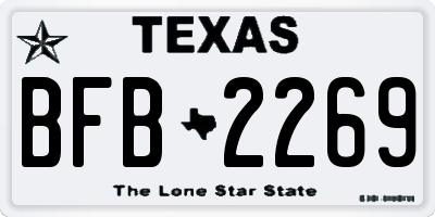 TX license plate BFB2269