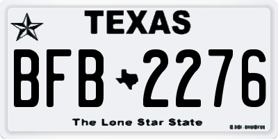 TX license plate BFB2276