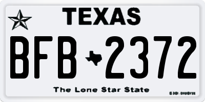 TX license plate BFB2372