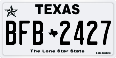 TX license plate BFB2427