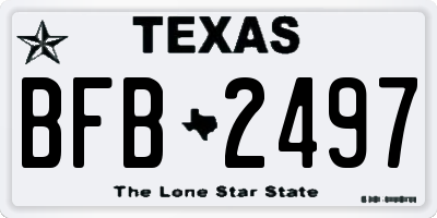 TX license plate BFB2497