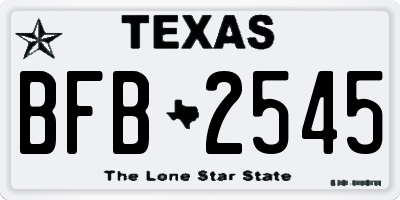 TX license plate BFB2545