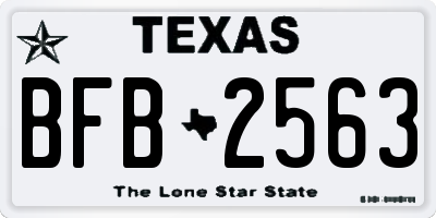 TX license plate BFB2563