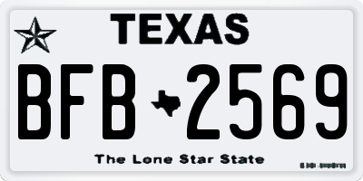 TX license plate BFB2569