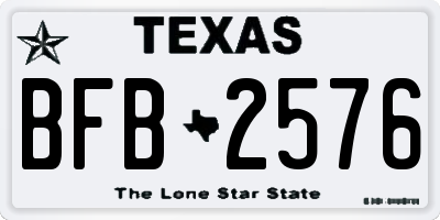 TX license plate BFB2576