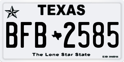 TX license plate BFB2585