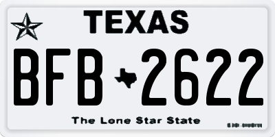 TX license plate BFB2622