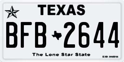 TX license plate BFB2644