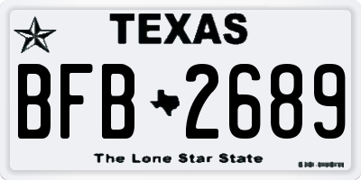 TX license plate BFB2689
