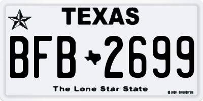 TX license plate BFB2699