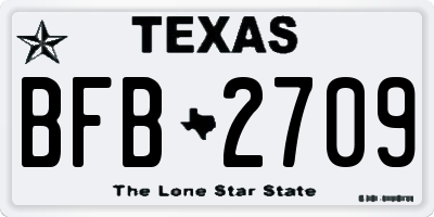TX license plate BFB2709