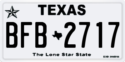 TX license plate BFB2717