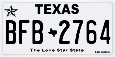 TX license plate BFB2764