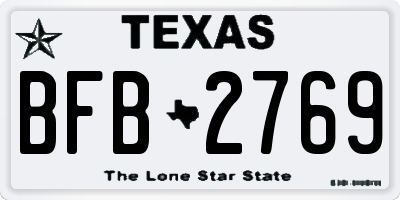 TX license plate BFB2769