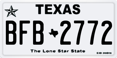 TX license plate BFB2772