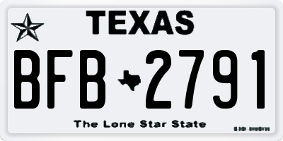 TX license plate BFB2791