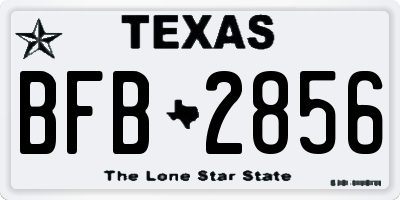 TX license plate BFB2856