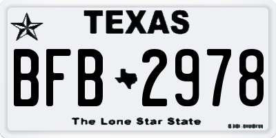 TX license plate BFB2978