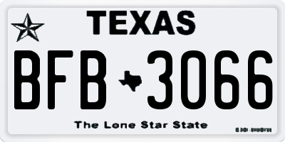 TX license plate BFB3066