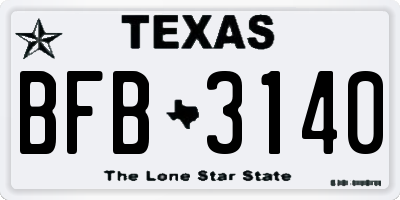 TX license plate BFB3140