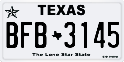 TX license plate BFB3145