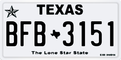 TX license plate BFB3151