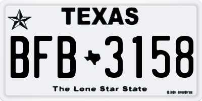 TX license plate BFB3158