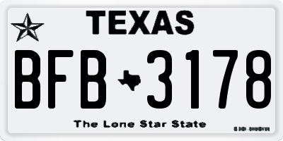 TX license plate BFB3178