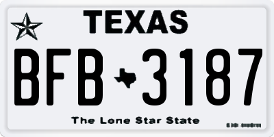 TX license plate BFB3187