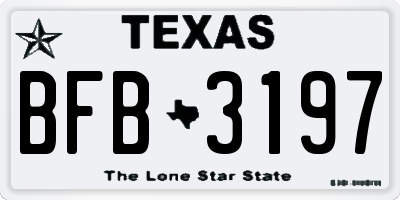 TX license plate BFB3197