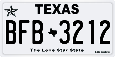 TX license plate BFB3212