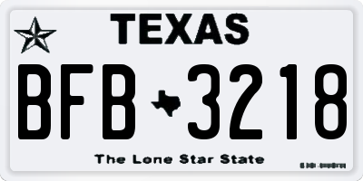 TX license plate BFB3218