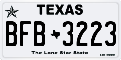 TX license plate BFB3223