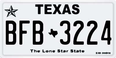 TX license plate BFB3224