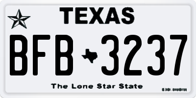 TX license plate BFB3237