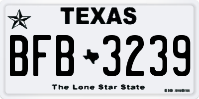 TX license plate BFB3239