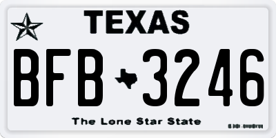 TX license plate BFB3246