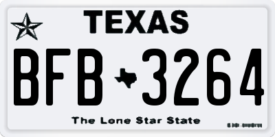 TX license plate BFB3264