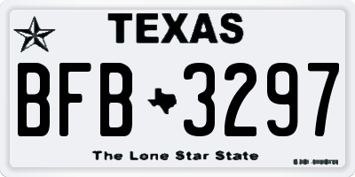 TX license plate BFB3297