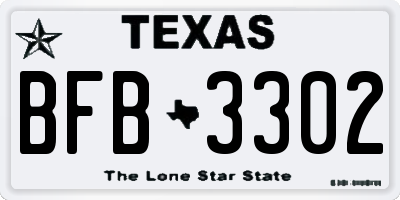 TX license plate BFB3302