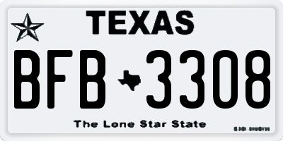 TX license plate BFB3308