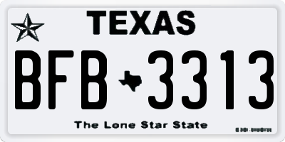 TX license plate BFB3313