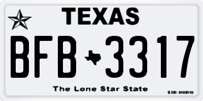 TX license plate BFB3317
