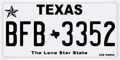 TX license plate BFB3352