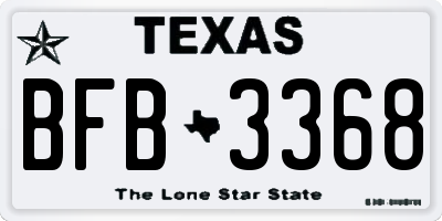 TX license plate BFB3368