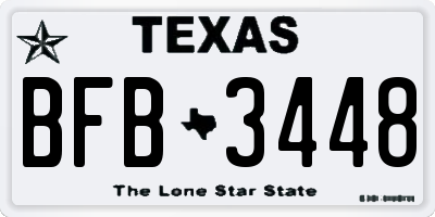 TX license plate BFB3448