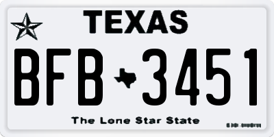 TX license plate BFB3451