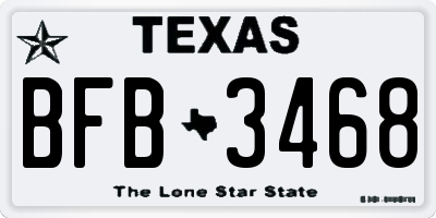 TX license plate BFB3468