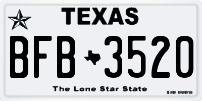 TX license plate BFB3520